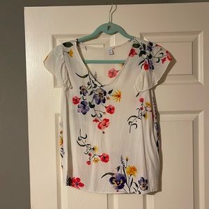 Old Navy, floral, flutter sleeve top